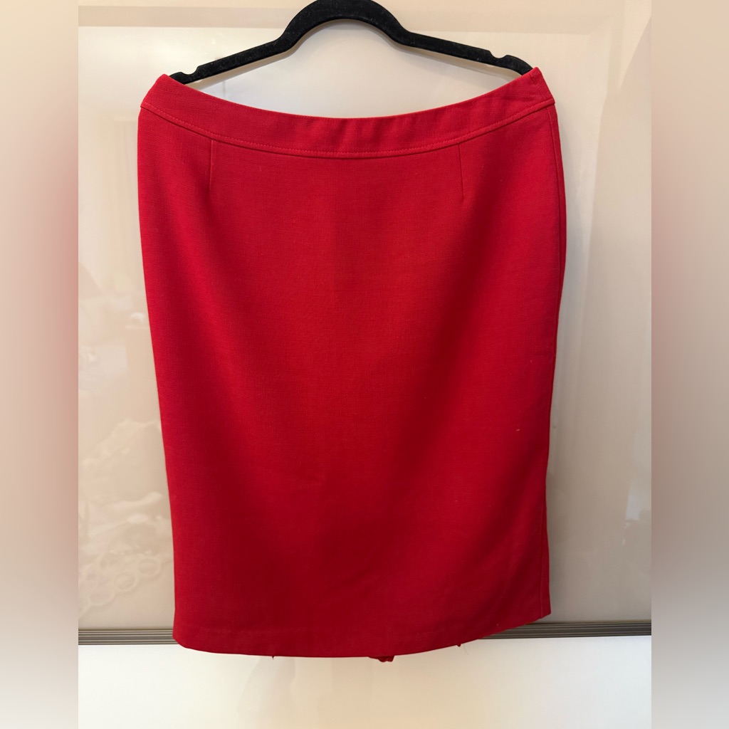 Marks & Spencer Dark Red Burgundy High Waist Pleated On The Back Skirt Med